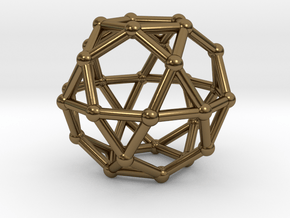 0393 Icosidodecahedron V&E (a=1cm) #002 in Polished Bronze