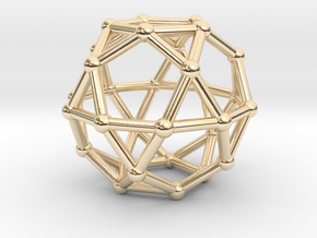 0393 Icosidodecahedron V&E (a=1cm) #002 in 14k Gold Plated Brass