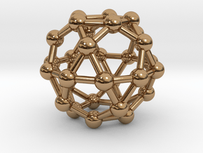0394 Icosidodecahedron V&E (a=1cm) #003 in Polished Brass