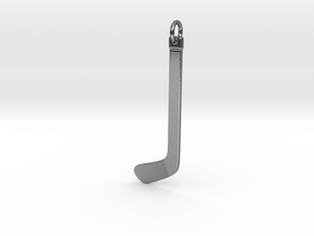 DRAW pendant - hockey stick in Fine Detail Polished Silver