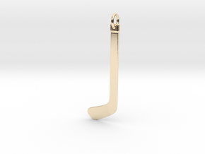 DRAW pendant - hockey stick in 14k Gold Plated Brass