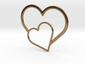 Hearts Necklace / Pendant-03 in Natural Brass