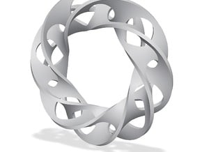 Double Self-intersecting Mobius Strip in White Processed Versatile Plastic