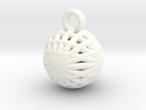 Grid Ball keychain in White Processed Versatile Plastic