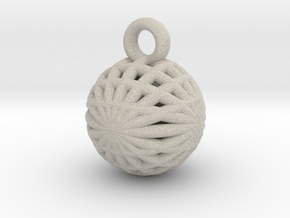 Grid Ball keychain in Natural Sandstone