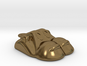 Hippopotamus-2 Necklace / Pendant in Polished Bronze
