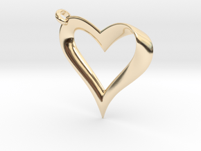 Mobius Heart Pendant in 14K Yellow Gold