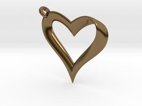 Mobius Heart Pendant in Polished Bronze
