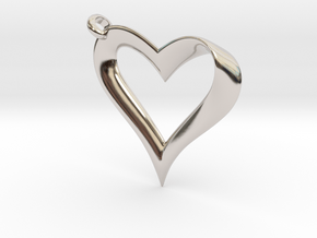 Mobius Heart Pendant in Rhodium Plated Brass