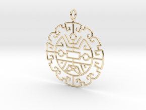 Chinese lucky pattern in 14K Yellow Gold