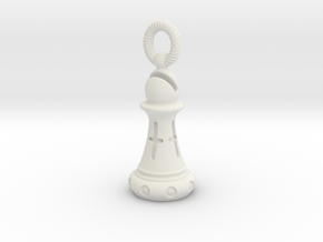 Chess Bishop Pendant in White Natural Versatile Plastic