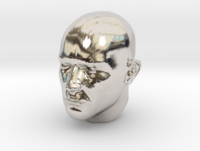 1/6 scale Highly detailed head figure Tete visage  in Rhodium Plated Brass