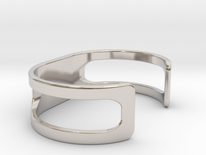 Bracelet, size 4, embossed - 65x35 in Platinum