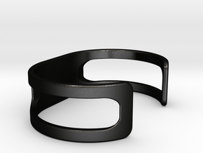 Bracelet, size 4, embossed - 65x35 in Matte Black Steel