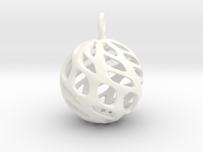 Sphere Pendant in White Processed Versatile Plastic