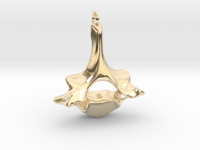 Human vertebra - C7 full size loop in 14k Gold Plated Brass