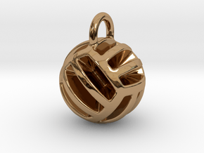 DRAW pendant - volleyball style 2 in Polished Brass