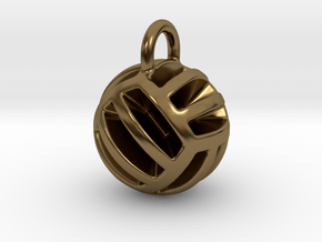 DRAW pendant - volleyball style 2 in Polished Bronze