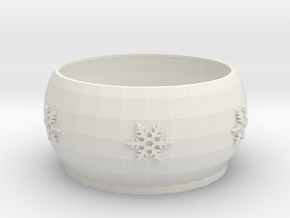 Snow Flake bowl  in White Natural Versatile Plastic