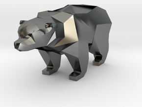 A Bear  - 5cm in Fine Detail Polished Silver