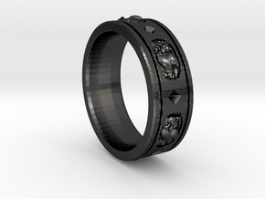 Ring Courson-v3.d58 in Polished and Bronzed Black Steel