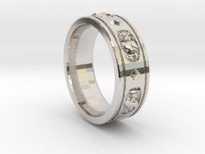 Ring Courson-v3.d58 in Rhodium Plated Brass