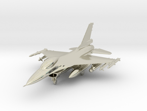 F-16 Fighting Falcon Jet Gold & Precious materials in 14k White Gold
