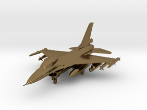 F-16 Fighting Falcon Jet Gold & Precious materials in Polished Bronze