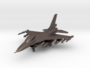 F-16 Fighting Falcon Jet Gold & Precious materials in Polished Bronzed Silver Steel