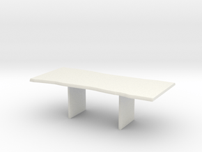 Wood Slab Table - 001 1:12 scale in White Natural Versatile Plastic