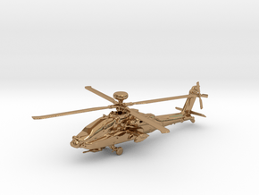 Helicopter Apache Ah-64 Gold & precious materials in Polished Brass