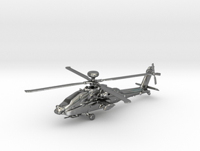 Helicopter Apache Ah-64 Gold & precious materials in Polished Silver