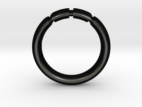 Enigmatic ring_Size 5 in Matte Black Steel