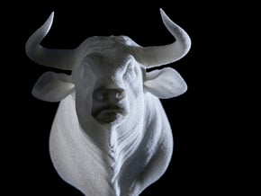 Bull Head in White Natural Versatile Plastic