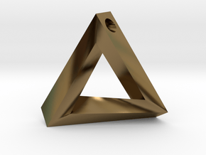 Impossible Triangle Pendant in Polished Bronze