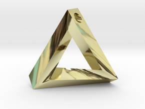 Impossible Triangle Pendant in 18k Gold Plated Brass