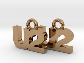 U2 Earrings in Polished Brass
