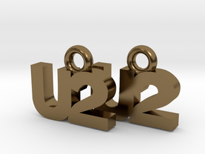 U2 Earrings in Polished Bronze