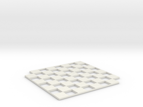 Customizable Miniature Minimalist Chess Board in White Natural Versatile Plastic