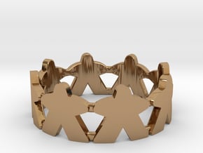 Meeple ring, size 13 1/2 (US) / 71 (ISO) in Polished Brass