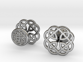 CELTIC KNOT CUFFLINKS 121415 in Fine Detail Polished Silver