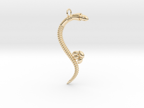 c. "Life of a worm" Part 3 - "Laying eggs" pendant in 14k Gold Plated Brass
