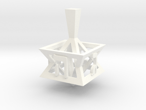Geometry Dreidel in White Processed Versatile Plastic