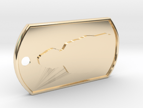 James May Silhouette  Dog Tag in 14k Gold Plated Brass