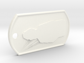 James May Silhouette  Dog Tag in White Processed Versatile Plastic