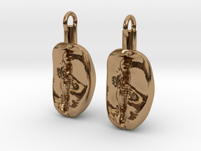 Coffee Bean Earrings in Polished Brass