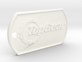 TopGear Logo Dog Tag in White Processed Versatile Plastic