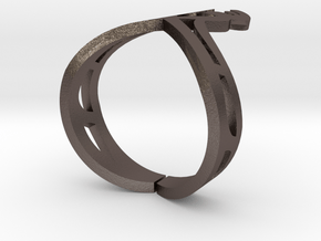 Nor Ring1 in Polished Bronzed Silver Steel