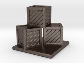 Crate Stack in Polished Bronzed Silver Steel