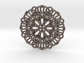 Lace Coaster in Polished Bronzed Silver Steel